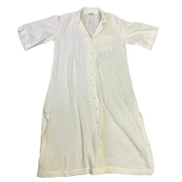 Madewell Lightestspun Cover Up Maxi Shirtdress NWT M Cream Featherweight Relax - Picture 3 of 11